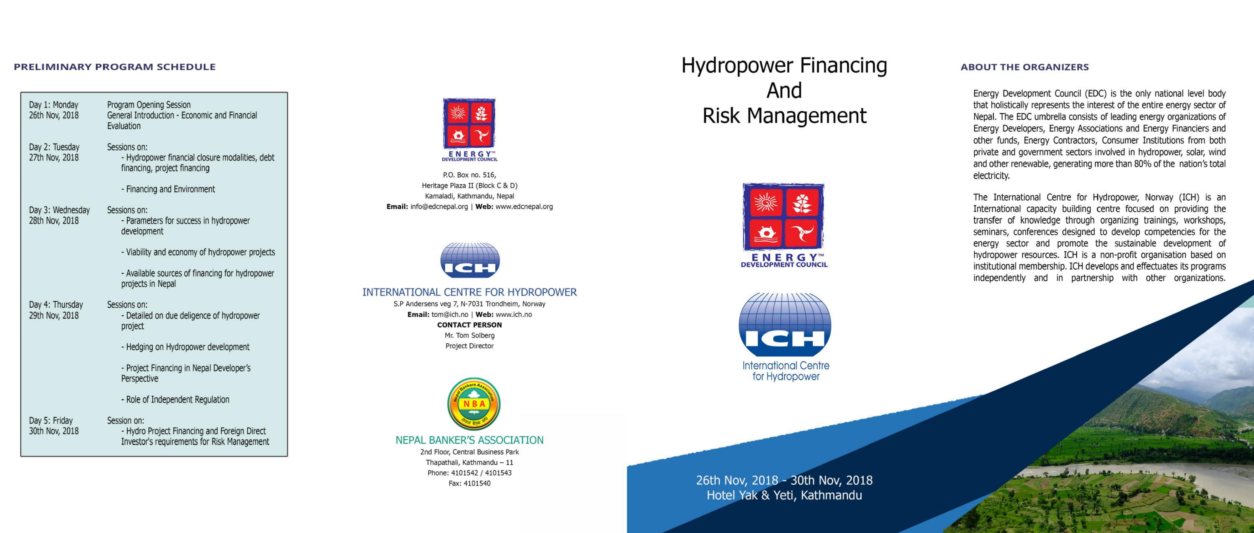 Training Workshop on ” Hydropower Financing & Risk Management”